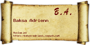 Baksa Adrienn névjegykártya